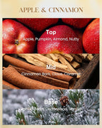 M&SENSE Apple Cinnamon Scented Candle 35oz 150H Burn Time Long Lasting, 3-Wick Natural Aromatherapy Candle Highly Scented, Home Fragrance Housewarming Gifts