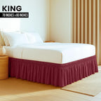 Utopia Bedding King Elastic Bed Ruffle - Easy Wrap Around Ruffle - Microfiber Bed Skirt with Adjustable Elastic Belt 16 Inch Tailored Drop - Hotel Quality Bedskirt, Fade Resistant (King, Burgundy)