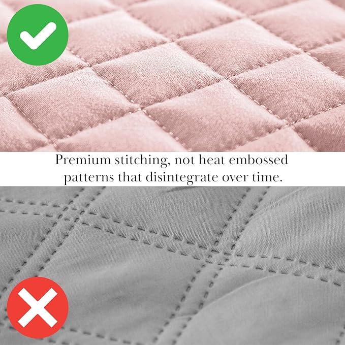 Southshore Fine Living, Inc. Pink Queen Quilt Bedding Set, Oversized Quilts Queen Size/Full, Pet Hair Resistant Bedding, Soft Cozy Bedspread, Full Size Coverlet with 2 Pillow Shams, Pastel Pink