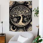 Lunerfex Tree of Life Tapestry Starry Sky Wall Tapestry, Vintage Tapestries for Bedroom Ceiling Tapestries Wall Hanging for Bedroom Living Room Decor Tree-3 44"x60"
