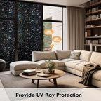 Volcanics Total-Blackout-Window-Privacy-Film, Rainbow Room Darkening Black Window Cover, Static Cling 100% Light Blocking 35.4 x 78.7 Inches