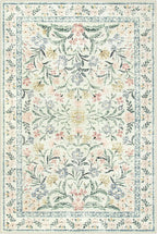 Wonnitar Washable 6x9 Area Rugs, Soft Floral Rug for Bedroom Kids Playroom Light Colored Carpet, Non Slip Ultra-Thin Indoor Beige Carpet for Living Room Classroom Office