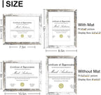 Vittanly 8.5x11 Picture Frames Set of 9, Shatter Resistant Plexiglass, Display 6x8 Pictures with Mat or 8.5x11 without Mat, Photo Frames for Wall or Tabletop, Engineered Wood, Distressed White