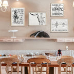 Putuo Decor Bohemian Western Wall Decor, Artistic Cowboy Prints, Square Wall Pediments for Living Room and Hallway (Cowboy)