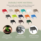 WestinTrends Outdoor Ottoman, Patio Adirondack Ottoman Foot Rest, All Weather Poly Lumber Folding Foot Stool for Adirondack Chair, Widely Used for Outside Porch Pool Lawn Backyard, Gray