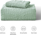 Love's cabin Twin Quilt Set Sage Bedspreads - Soft Bed Summer Lightweight Bedspread Comforter - Modern Style Coin Pattern Coverlet for All Season - 2 Pieces (1 Quilt, 1 Pillow Sham)