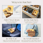 Floral Simplicity Caramel Latte Scented Sachets Pack of 6, Fall & Winter - Long-Lasting Scented Bags, Home Fragrance, Air Freshener & Deodorizer for Closet, Room, Drawer, or Cars, Made in The USA