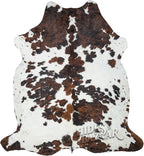 Natural Cowhide Rug for Home & Office Premium Light Tricolor Cowhide Rug with Mixed Brown, Black & White Patterns - Cow Hide Rugs Made with Tanned Leather - Cow Hide Rugs 5x7 ft