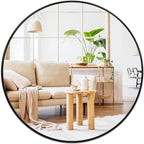 Fabuday Black Round Mirror 30 Inch - Large Circle Mirror for Bathroom, Living Room, Hallway, Entryway, Matte Aluminum Frame Circular Mirrors for Wall Decor