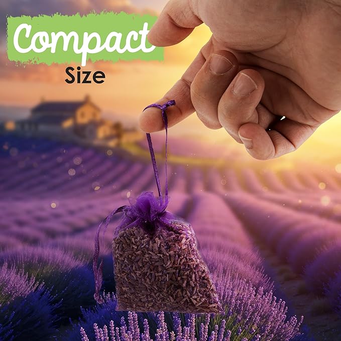 EcoKiwi Cedar & Lavender Sachets – 20 Sachets for Home Fragrence and Fresh Scents, Cedar & Lavender Sachet for Drawers and Closest, Dual-Purpose Sachet to Stop Clothes Damage and Closest Freshness