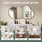 Suidia Irregular Wall Mirror, 36"x24" Bathroom Mirror Asymmetrical Mirrors Artistic Mirrors Decorative for Living Room Bedroom Bathroom Hallway Entryway, Black, Cloud Style