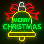 Neon Signs - Cartoon Bell Christmas LED Wall Lights for Home Party Decor - Xmas Gift