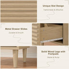 Alohappy Nightstand, Bedside Table for Bedroom, End Table with 2 Drawers, Mid Century Modern Side Table with Storage Bed Side Table Vintage Furniture Wood Accent Table for Living Room, Oak 1pc