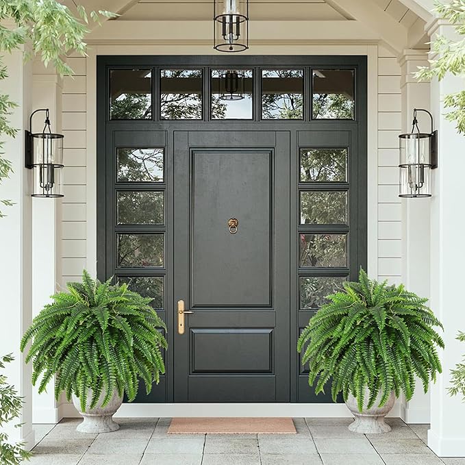 Single Silky Artificial Boston Fern Bush, 49Inch Large Artificial Ferns for Outdoors, Large Faux Ferns Artificial Plants,Suitable for Decorating Office, Living Room Faux Greenery,95Branches