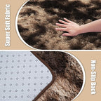 Shag Area Rug for Bedroom 3x5,Fluffy Area Rugs for Living Room,Soft Fuzzy Rug Non-Shedding Indoor Plush Carpet for Kids Bedroom Nursery Dorm Home Decor,Tie-Dyed Coffee