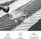 GENIMO Outdoor Rug Waterproof for Patio Decor, 8'x10' Reversible Outdoor Plastic Straw Rug Carpet, Camping Mats for Outdoor Decor, RV, Backyard, Deck, Balcony, Picnic, Grey & White