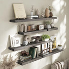 Marsmiles 30 Inch Floating Shelves for Wall - Rustic Grey Wood Floating Shelves Set of 2-30 Inch Wide x 7.7 Inch Deep x 1.6 Inch Thick Wooden Shelves for Room Wall