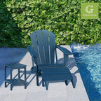 GREENVINES Adirondack-Ottoman | Set of 4 | HDPE Plastic | Outdoor Footrest | All Weather | Foot Rest | Foot Stool | Blue | for Adirondack Chair | for Patio Backyard Pool