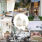 DECORKEY Large Lantern Decorative Outdoor & Indoor, Set of 2 (14’’&10’’) Metal Candle Lanterns Decor, Vintage Hanging Candle Holder for Front Porch Patio Wedding Farmhouse Home, Spring Decoration