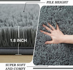 Fluffy Area Rug Living Room: Grey Shag Rug 6x9 Plush Rugs for Living Room - Large Fuzzy Soft Carpet (Gray 6x9 Feet)