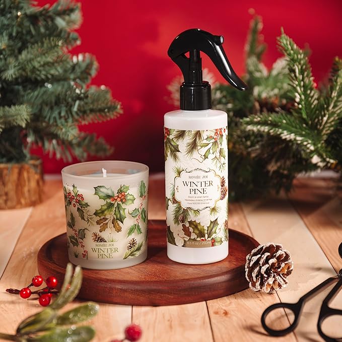 Romiie Zoi Christmas Linen & Room Air Freshener Spray Room Mist- Winter Pine - Infused with Sweet Pine Aroma- 250ml / 8.5 FL OZ.