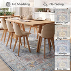 Pink Slate Blue Washable 5x7 Area Rugs for Living Room Rug Bedroom Rug-Carpet Vintage Traditional Dining Room Rugs Office Soft Comfortable Non Slip