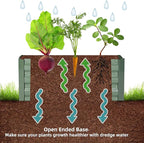 4x2x1ft Metal Raised Garden Bed Kit，Galvanized Garden Bed Box for Vegetables, Flowers, Herbs, and Succulents,60 Gallon Capacity - Green