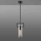 Modern Black Kitchen Island Pendant Lights,Knurled 12'' Glass Island Pendant Light,Farmhouses Pendant Light, for Kitchen,Dining Room,Bathroom,Bulb Included