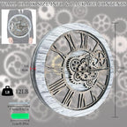 HOIBAI Wall Clock, Clocks for Living Room Decor 20 Inch Big Moving Gears Clock Farmhouse Vintage Rustic Wall Clock for Home Bedroom House Kitchen Wall Decor