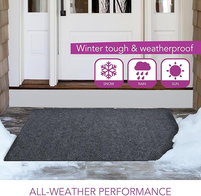 iCustomRug Entryway Door Mat – 3x4ft Charcoal, Indoor/Outdoor, Non-Slip Rubber Backing, Low-Profile All-Weather Carpet, Non-Shedding & Easy Care, Entryway Mat Ideal for High Traffic Areas