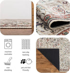 Keen Home Design 4x6 Rug - Machine Washable Area Rug with Non-Slip Backing, Ideal for Living Room, Dining Room, Bedroom - Vintage, Easy Clean, Durable, Low Pile Rug - (4' x 6')
