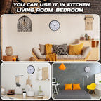 Inbagi 8 Pcs Wall Clock Bulk Large Silent Battery Operated Classroom Clocks Quartz Analog Non Ticking Wall Clocks Round for Office School Kitchen Classroom Home Bedroom Decorative(Black,12 Inch)