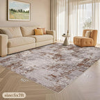 Tortania Washable 5x7 Area Rug for Living Room: Modern Abstract Neutral Large Soft Thin Rugs - Non Slip Indoor Carpet for Bedroom Dining Room Office Nursery Home Floor Decoration - Brown
