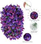 Faux Bougainvillea Artificial Flowers Plants for Outdoors Outside Decoration, 2pcs Fake Flowers Silk Long Trailing Vines UV Resistant Realistic for Front Door Porch Planter Urn Patio Balcony Yard, Mix