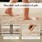 Soft Runner Rugs for Bedroom, Beige 3x7 Area Rugs Fluffy Rug Shaggy Area Rug Carpet, Bedside Rug for Living Room Bedroom Kids Room Home Decor