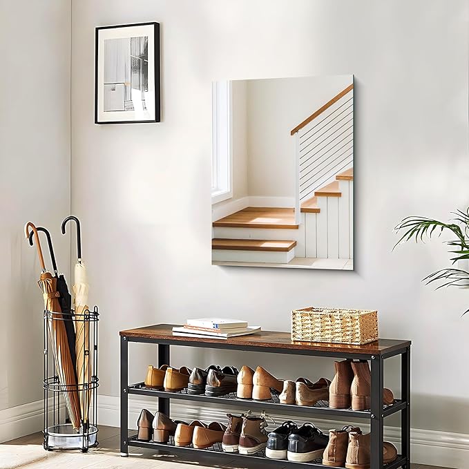 Frameless Mirror, 18x24 Inch Bathroom Mirrors for Wall, Rectangle Bathroom Vanity Mirrors with Polished Edge, Hangs Horizontally or Vertically for Bathroom, Bedroom and Living Room