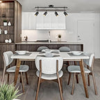 Globe Electric 60023 Nashville 4-Light Track Lighting, Matte Black, Faux Wood Accent Bar, Bulb Not Included