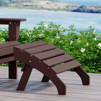 WestinTrends Dylan Outdoor Patio HDPE Adirondack Ottoman Footrest, Dark Brown