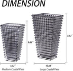 MCMCNCUIU Crystal Glass Vase, Large Crystal Vases for Flowers, Large Flower Vase, Black Modern Vases for Living Room, Bedroom, Kitchen, Dining Table, Mantle, Wedding, 11 Inches