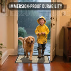 Yimobra Welcome Mat Outdoor Indoor, All-Season Waterproof Front Door Mat Outside Entrance, All-Weather Heavy Duty Non-Slip Doormat, Low Profile Porch Patio Entrance Mats, 47x24, Beige