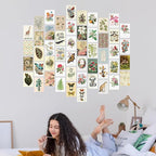 Artivo Vintage Decor Wall Collage Kit, Botanical Wall Collage Cards, Vintage Wall Decor Art Print, Bedroom Decor for Women, 50 Set 4x6 inch