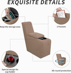 Easy-Going 2-Piece Recliner Console Cover for Reclining Loveseat Covers Stretch Jacquard Middle Console Cover for Recliner Couch and Sofa Camel