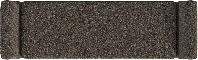 HomePop Modern Storage Bench with Wood Legs Home Décor|Bench with Storage for Living Room & Bedroom - Dark Brown Boucle