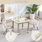 Kids Table and 2 Chairs Set, Height Adjustable (17.7"-26.1") Toddler Table and Chair Set, Multi-Activity Table with Graffiti Desktop, Children’s Table and Chairs for Classroom, Home & Daycare