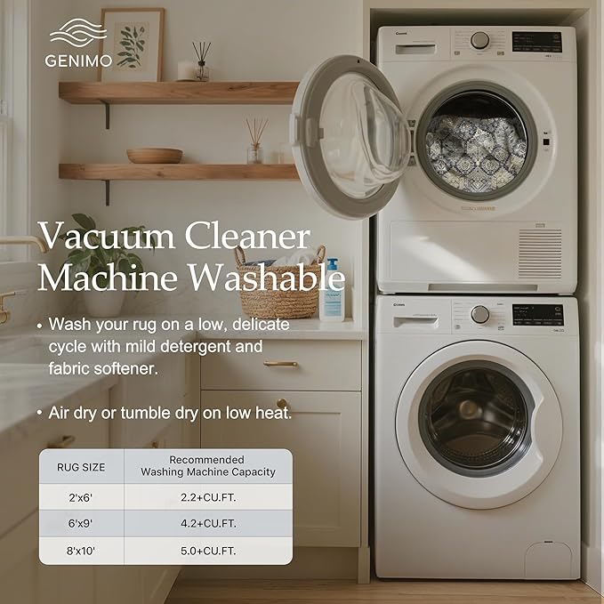 GENIMO 2x5 Runner Rugs for Hallway, Machine Washable Non Slip Vintage Rugs, Low Pile Lightweight Soft Print Rug for enrtyway, Corridor, Home Office, Kitchen, Brown Blue