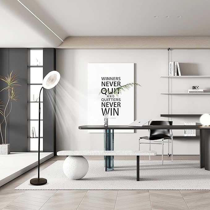 Pedestal Fan for Bedroom, Floor Lamp with Fan RGB 18w/1500lm, 3-Speed Stand Fan Stepless Adjustable 3000K-6000K Color and Dimmer, Remote and Button Control, Adjustable Gooseneck Gloor Lamp (Black)