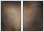 SIGNFORD Framed Canvas Print Wall Art Set Darkened Metallic Texture in Brown Tones Industrial Style Abstract Illustrations Modern Art Decorative for Living Room, Bedroom, Office - 16"x24"x2 White