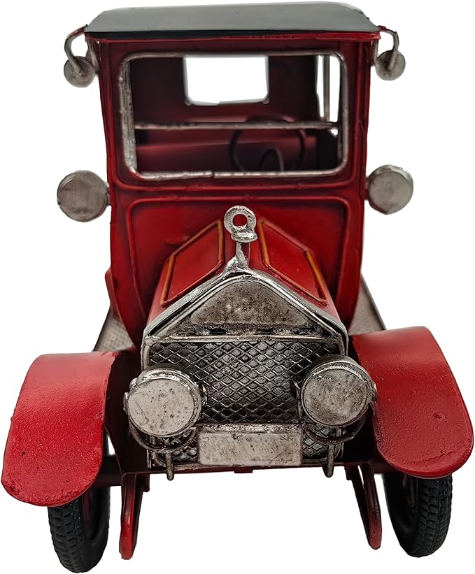 Berfutall-10'' Iron Classic Red Cars Model Collectible Vehicle Decoration, Metal Classic Cars Christmas Decor ，Unique Blend of Vintage, Rustic, for Table Top Decor. (C)