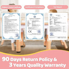 FUNLIO Kids Table and 4 Chairs Set for Ages 3-8, Height Adjustable Toddler Table and Chair Set, Easy to Wipe Arts & Crafts Table, for Classrooms/Daycares/Homes, CPC & CE Approved (5 pcs Set) - Pink