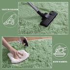 Soft Fluffy Rug for Living Room, 4x6 Sage Green Shag Area Rug for Bedroom Living Room, Non-Slip Fuzzy Carpet for Girls Boys Kids, Throw Rugs for Dorm, Modern Home Decor Aesthetic